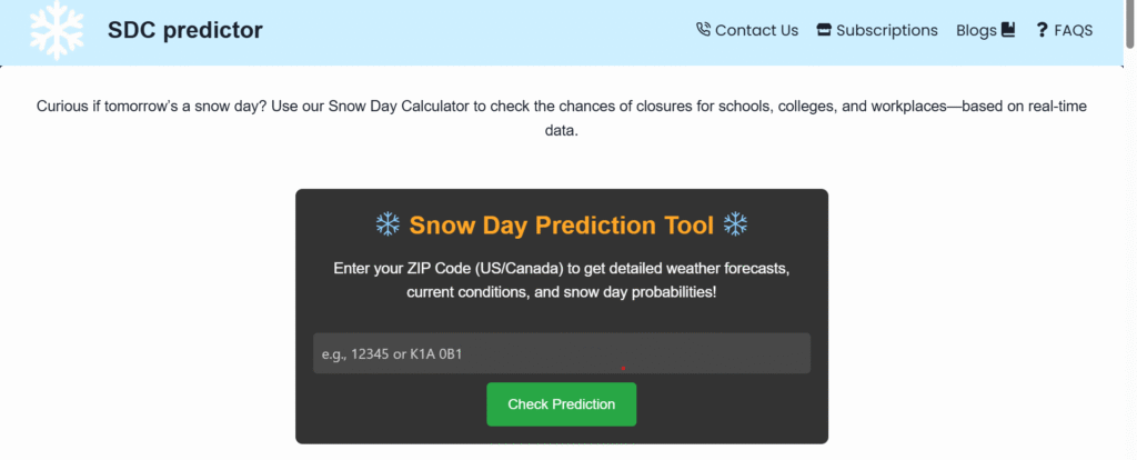 snow day calculator